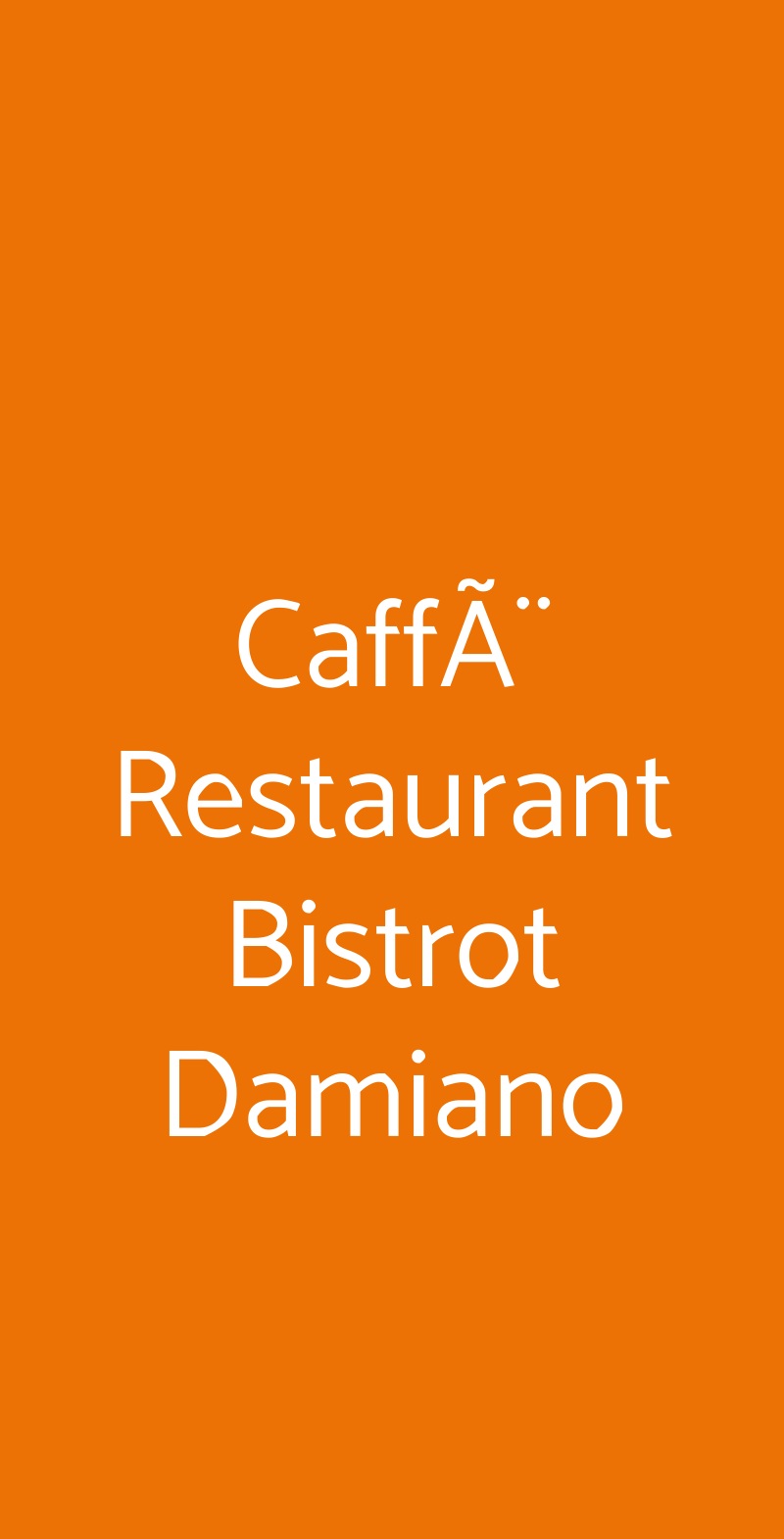 CaffÃ¨ Restaurant Bistrot Damiano Firenze menù 1 pagina