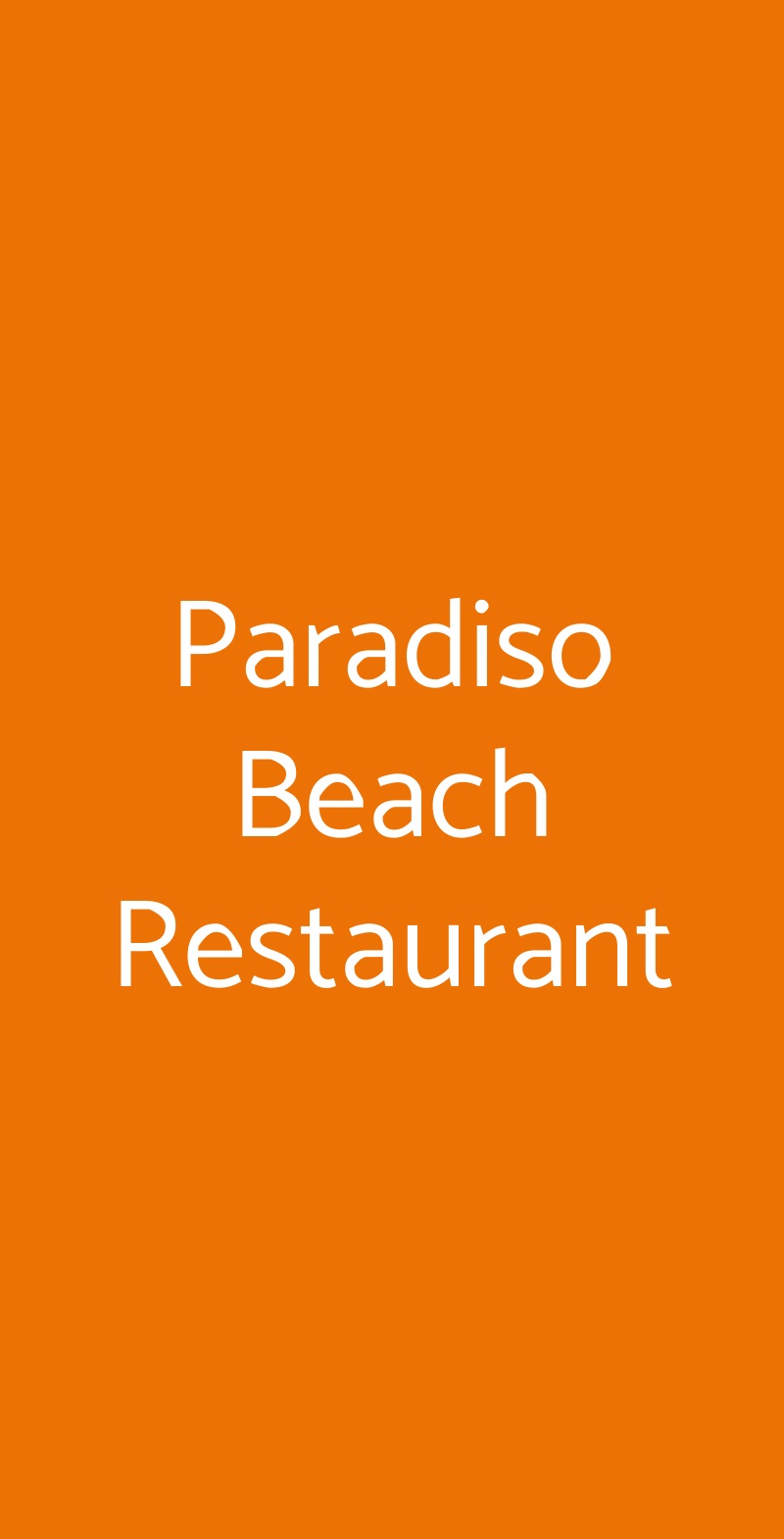 Paradiso Beach Restaurant Ravenna menù 1 pagina