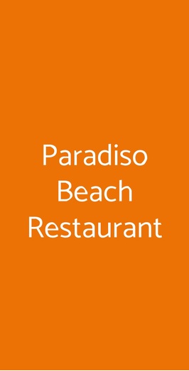 Paradiso Beach Restaurant, Ravenna