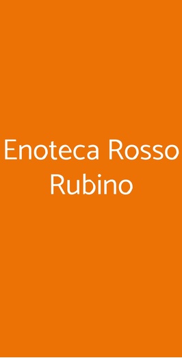 Enoteca Rosso Rubino, Torino