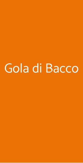 Gola Di Bacco, Pisa