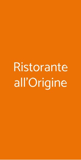 Ristorante All'origine, Milano