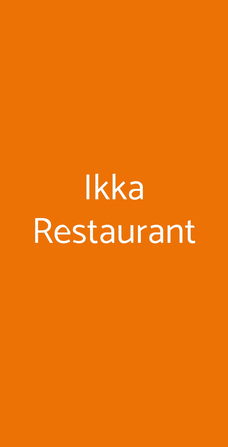 Ikka Restaurant Milano menù 1 pagina