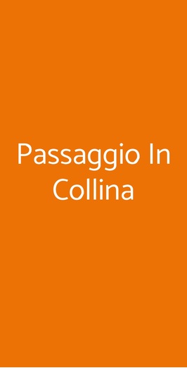 Passaggio In Collina