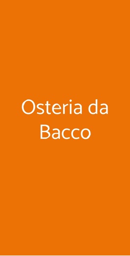 Osteria Da Bacco