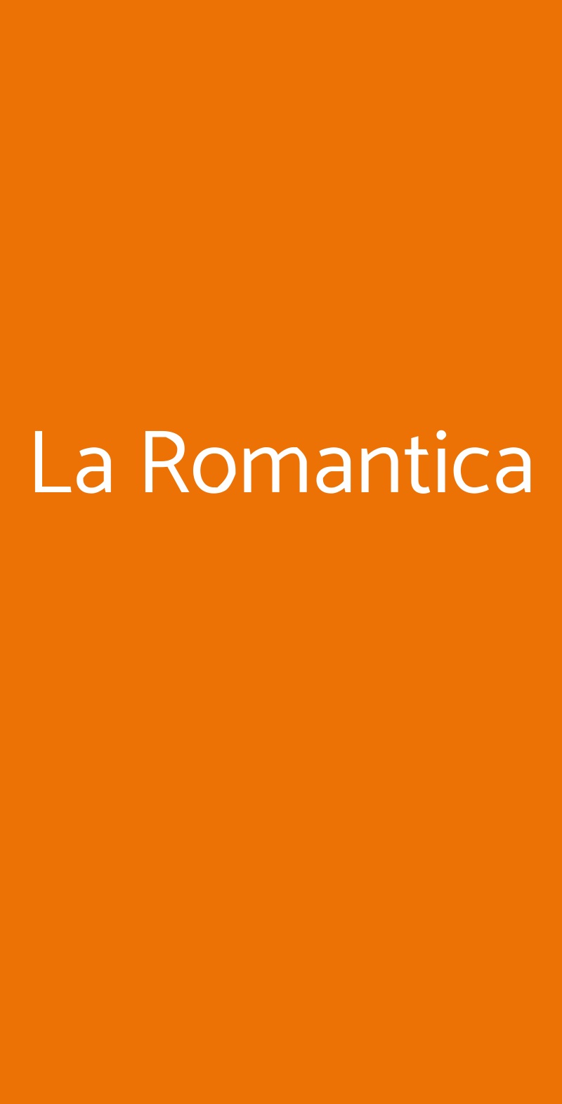 La Romantica Roma menù 1 pagina