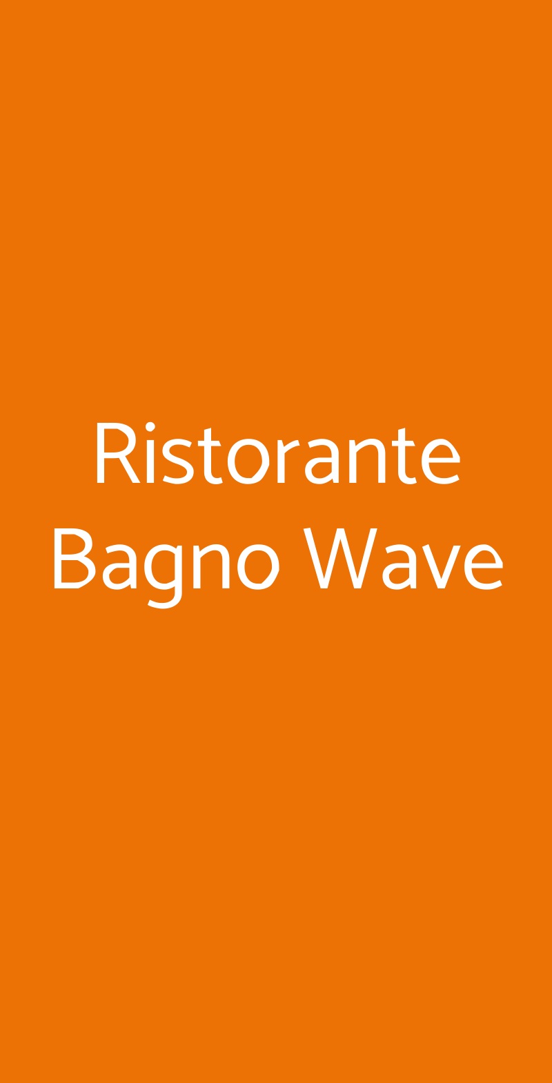 Ristorante Bagno Wave Ravenna menù 1 pagina