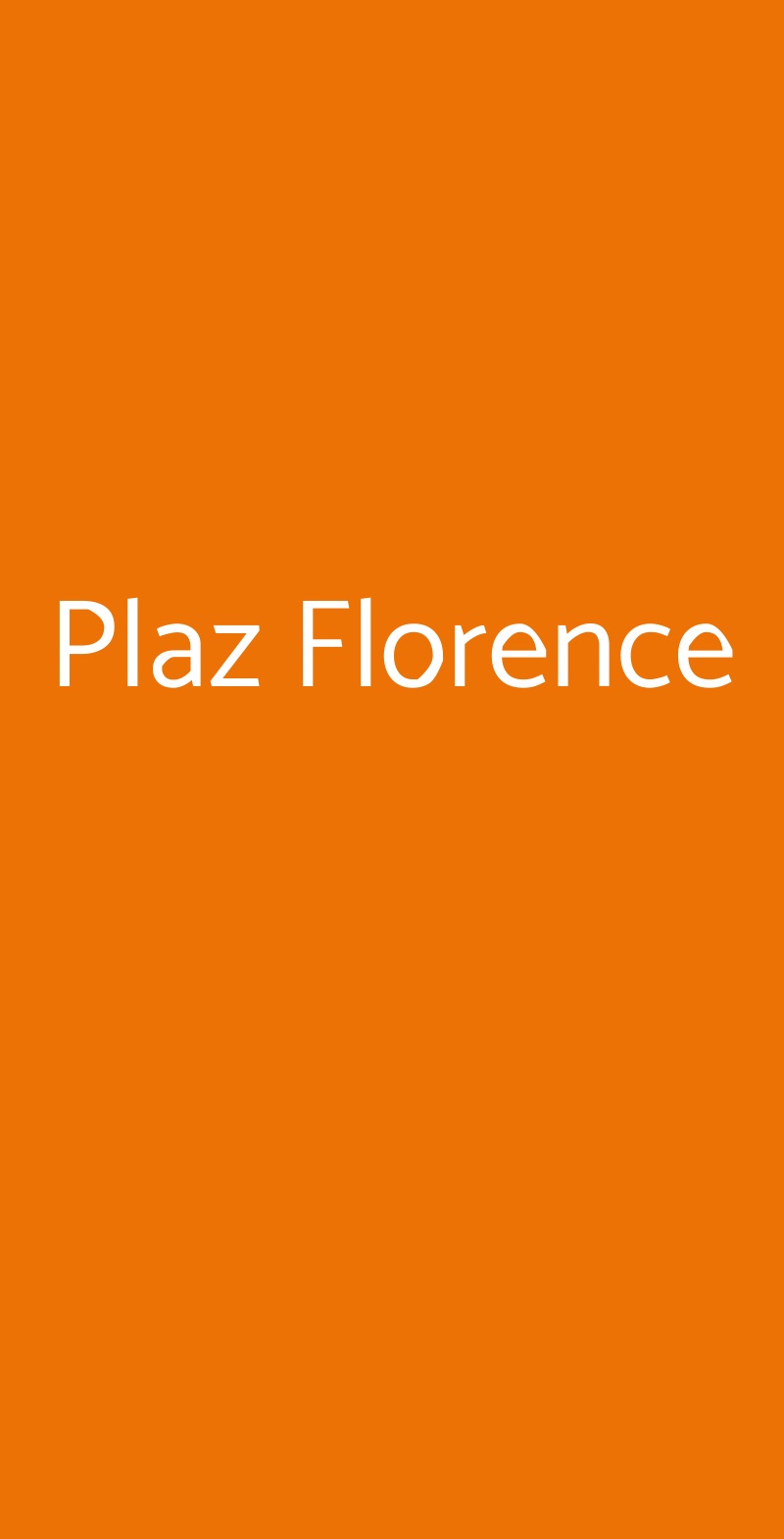Plaz Florence Firenze menù 1 pagina