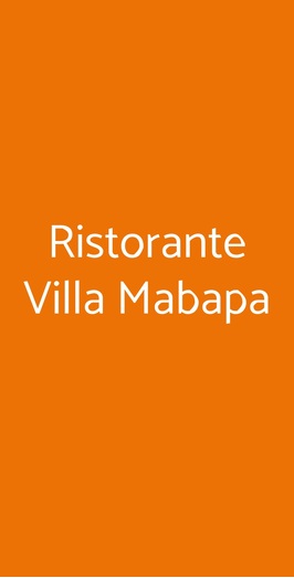 Ristorante Villa Mabapa, Venezia