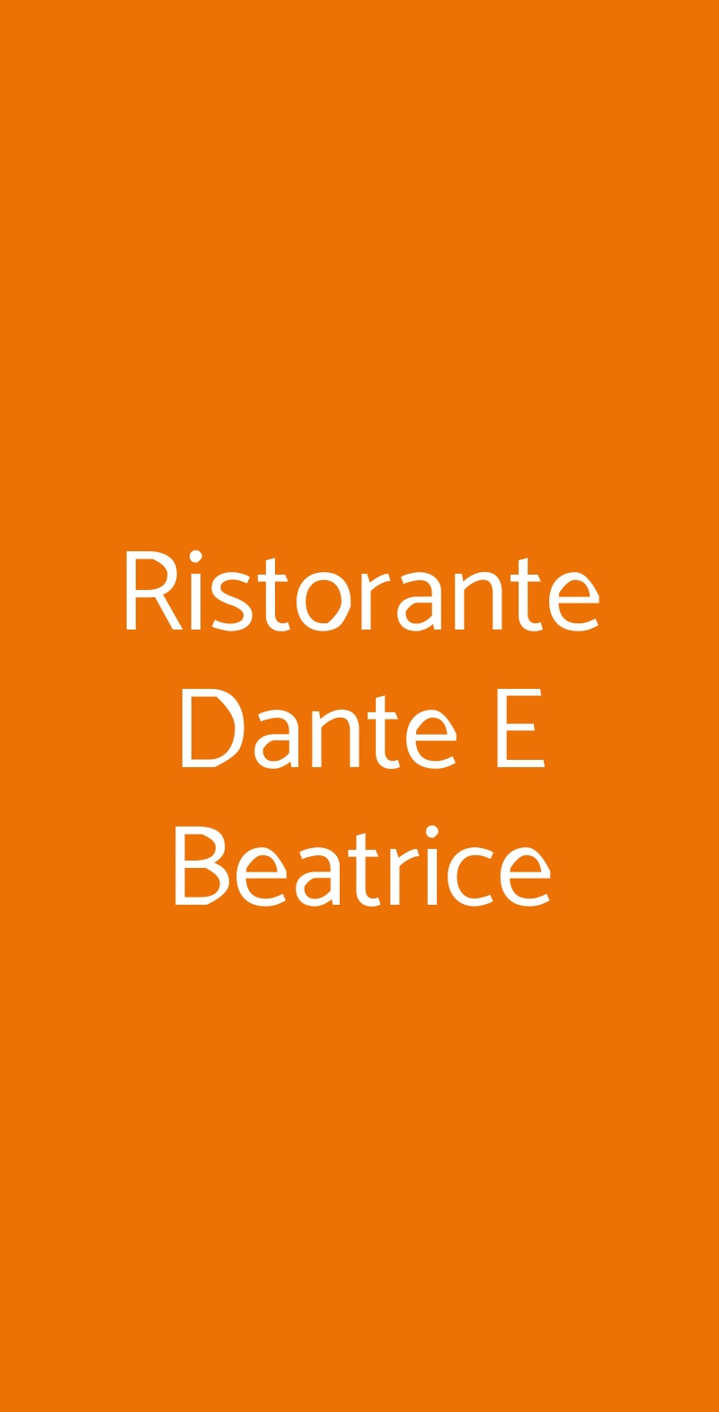 Ristorante Dante E Beatrice Firenze menù 1 pagina