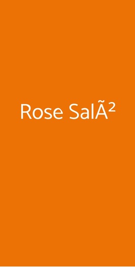 Rose SalÃ², Salò