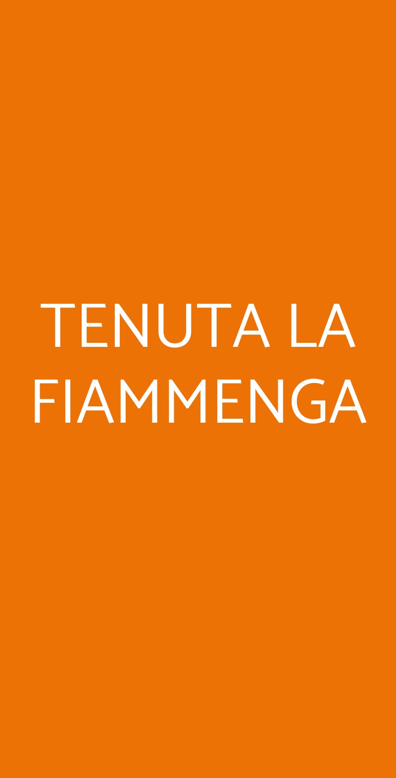 TENUTA LA FIAMMENGA Milano menù 1 pagina