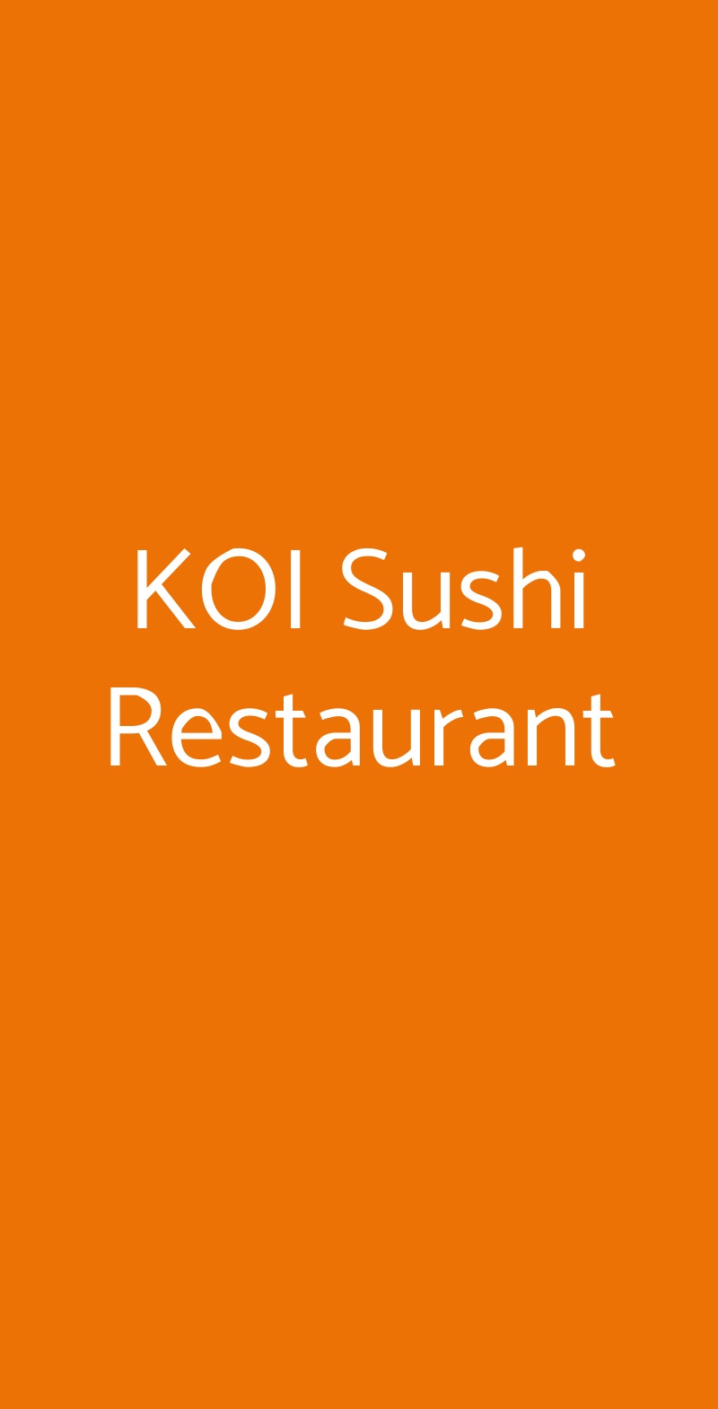 KOI Sushi Restaurant Bari menù 1 pagina