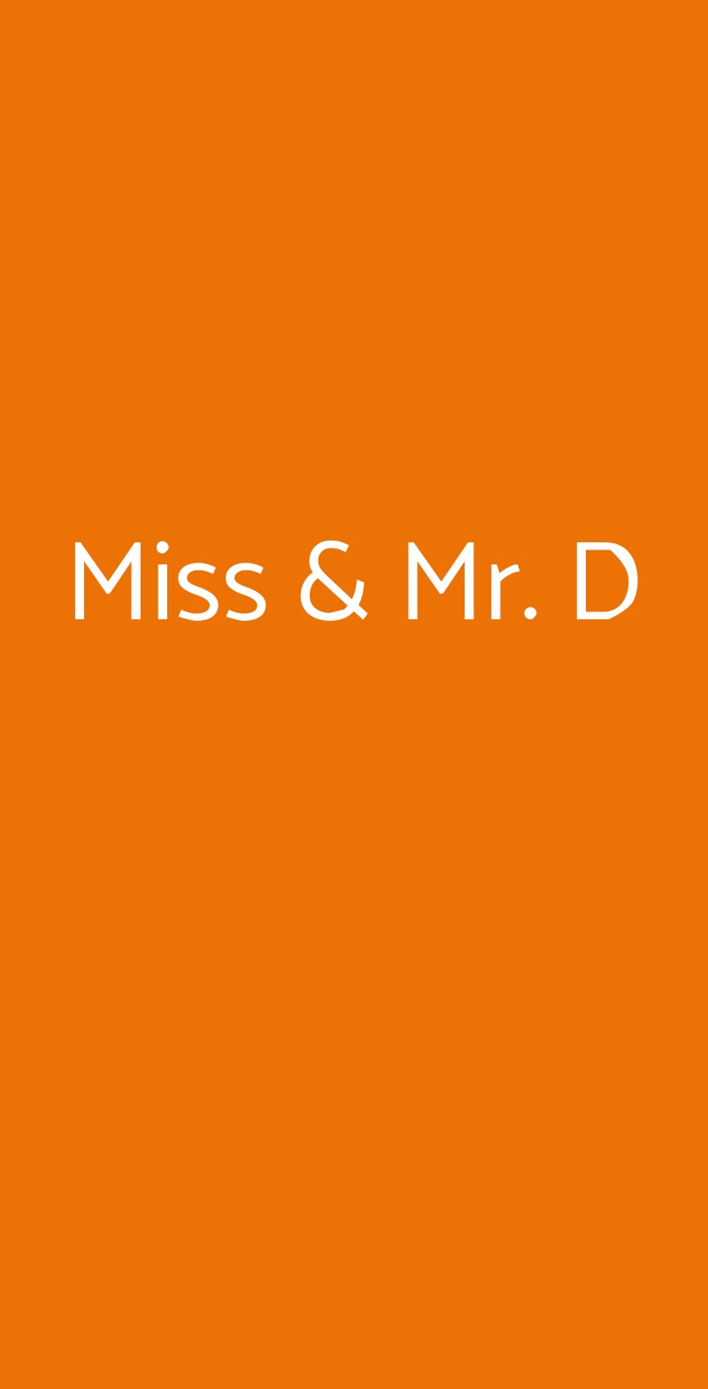 Miss & Mr. D Bari menù 1 pagina