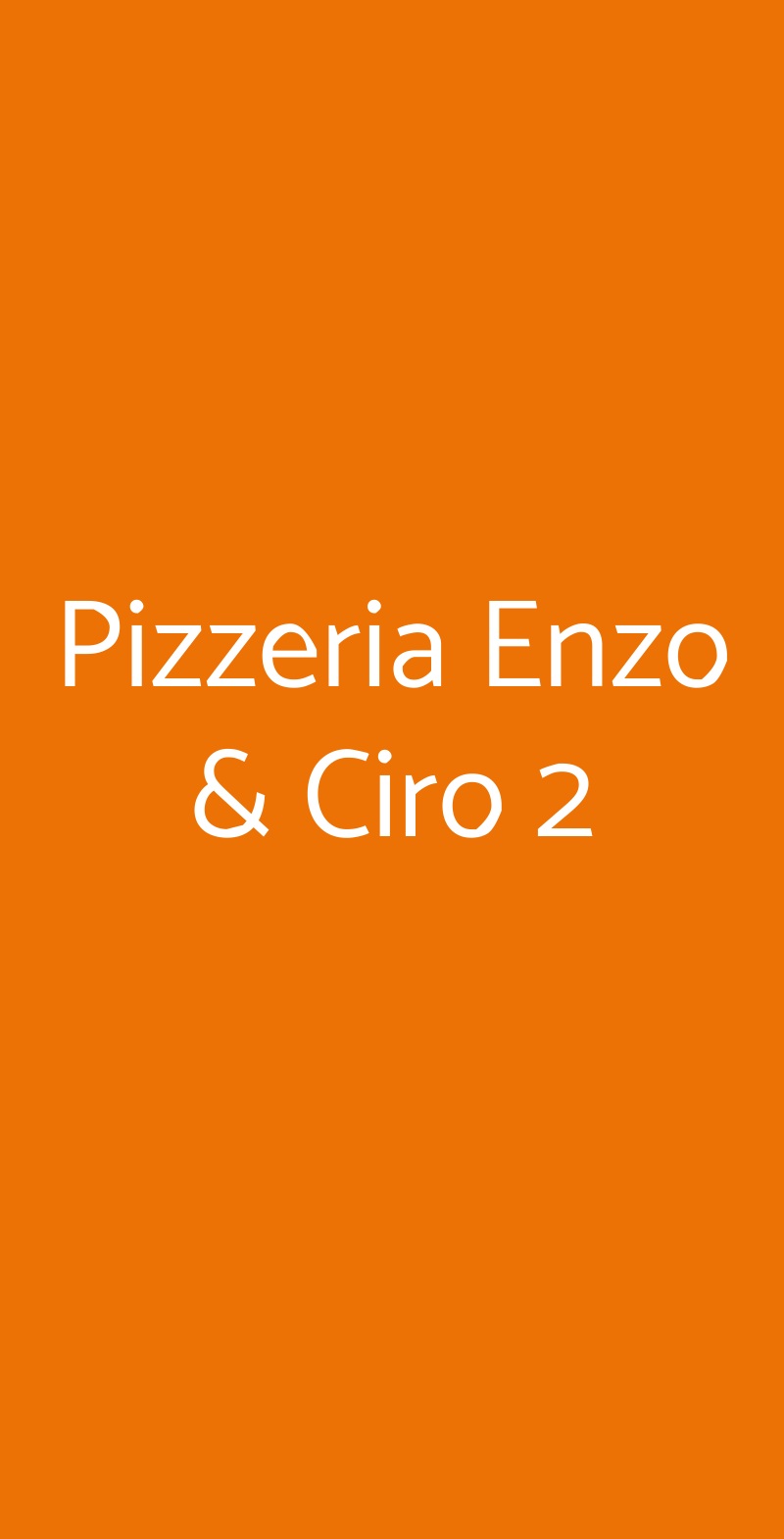 Pizzeria Enzo & Ciro 2 Bari menù 1 pagina