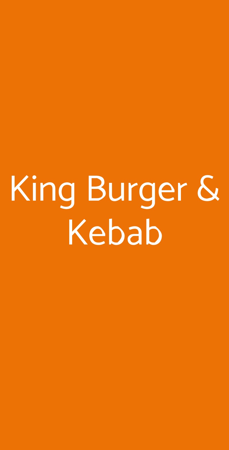 King Burger & Kebab Bologna menù 1 pagina