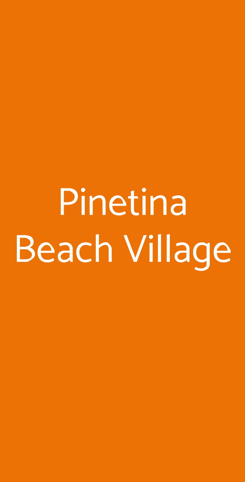Pinetina Beach Village Roma menù 1 pagina