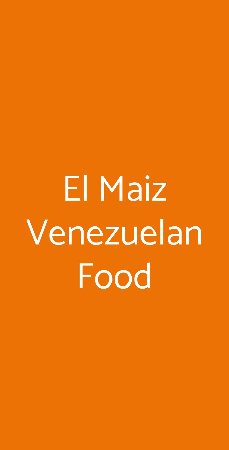 El Maiz Venezuelan Food Roma menù 1 pagina