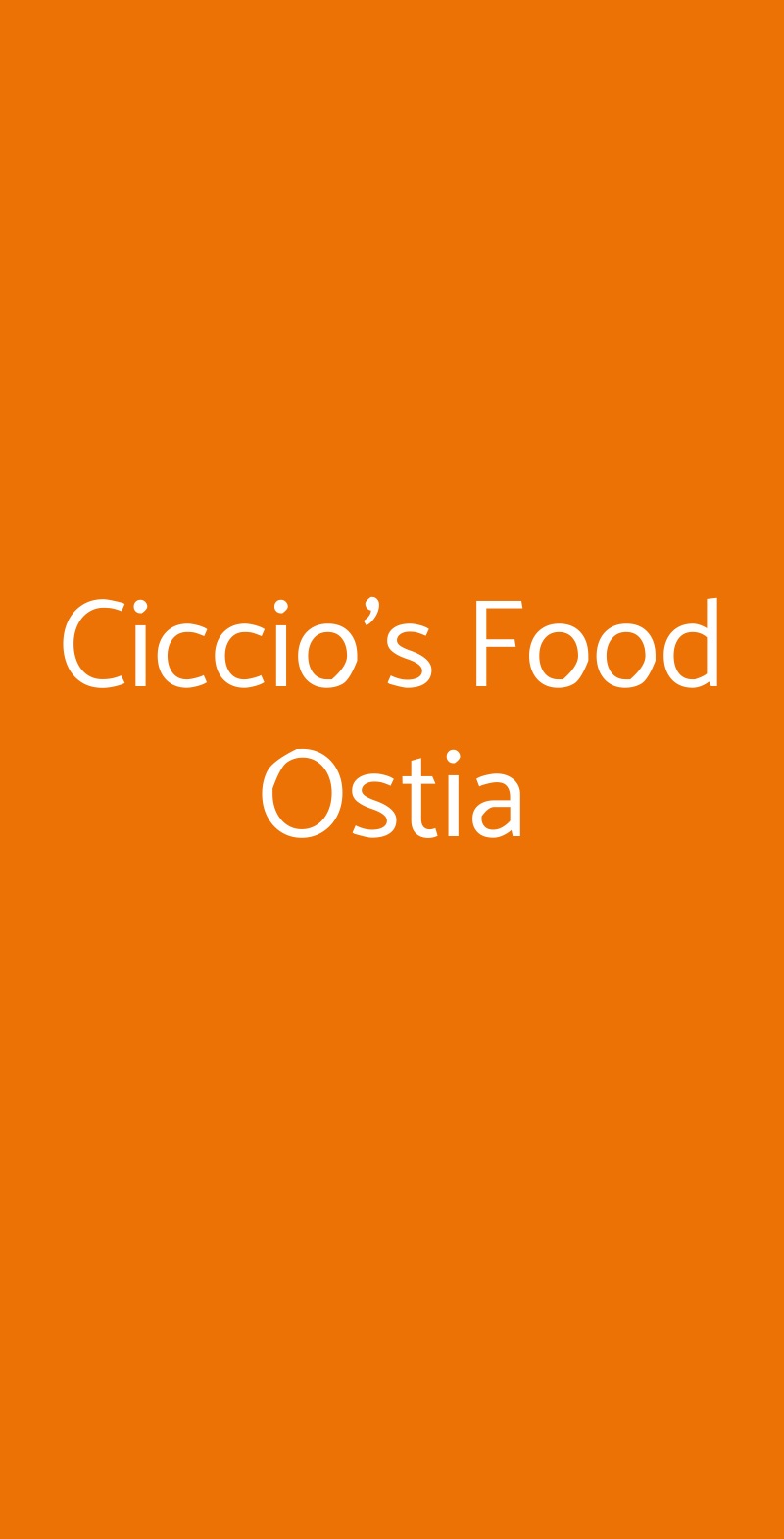 Ciccio's Food Ostia Roma menù 1 pagina