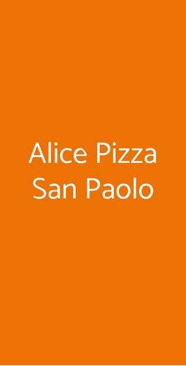 Alice Pizza San Paolo, Roma