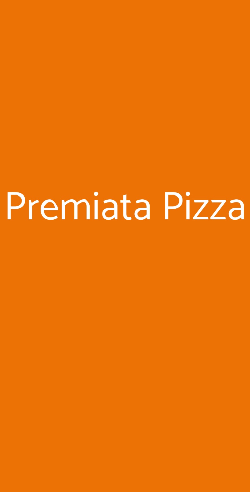 Premiata Pizza Roma menù 1 pagina