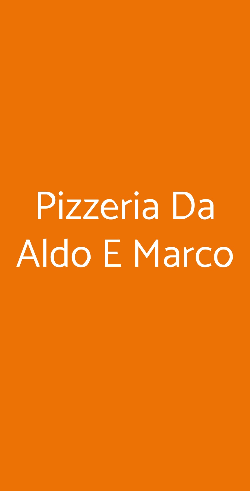 Pizzeria Da Aldo E Marco Roma menù 1 pagina