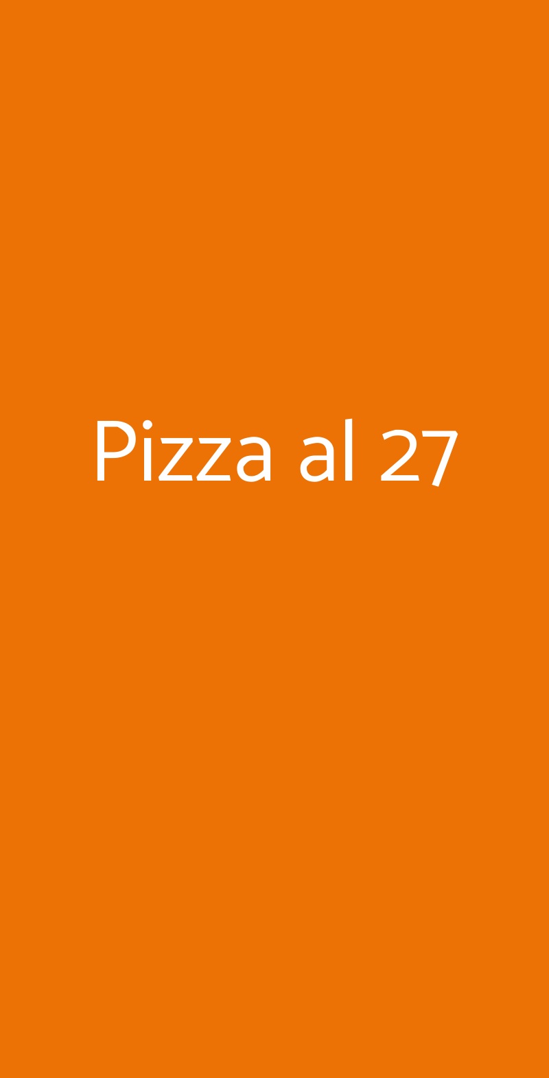 Pizza al 27 Roma menù 1 pagina