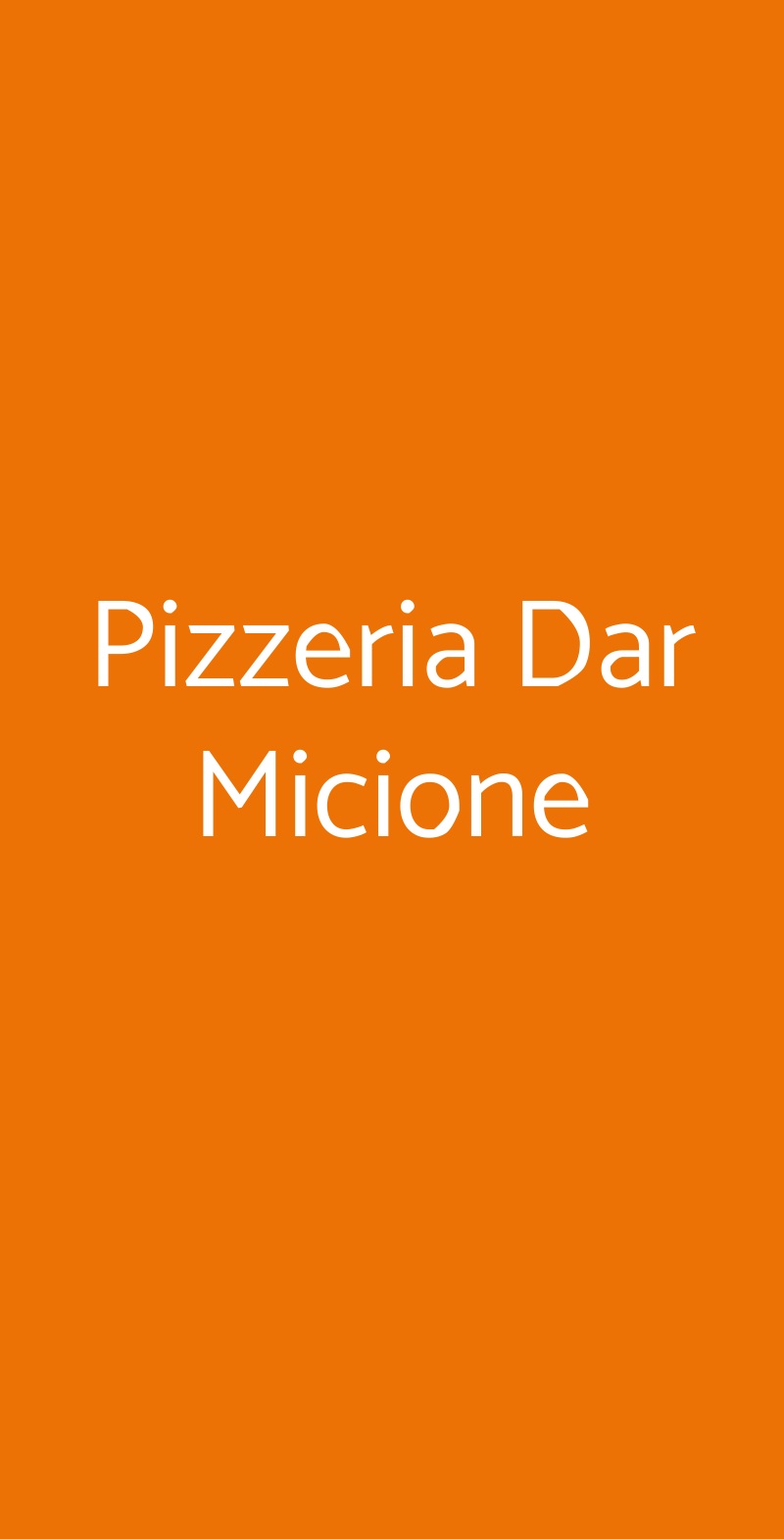Pizzeria Dar Micione Roma menù 1 pagina