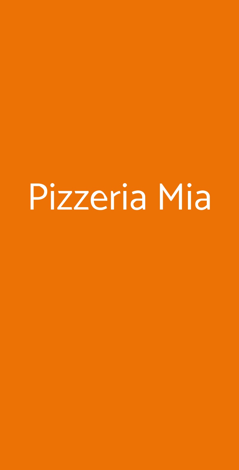 Pizzeria Mia Roma menù 1 pagina