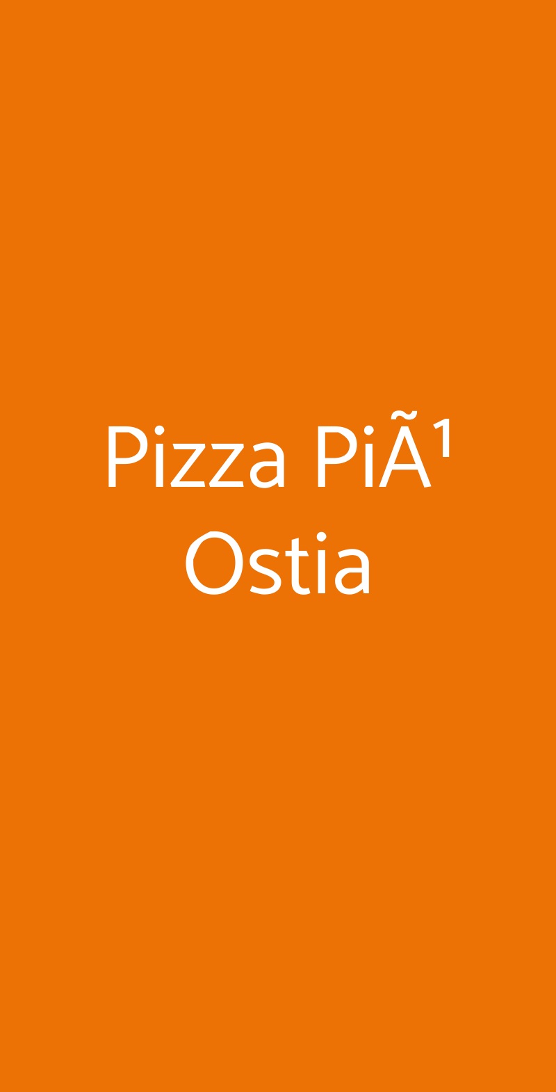 Pizza PiÃ¹ Ostia Lido di Ostia menù 1 pagina