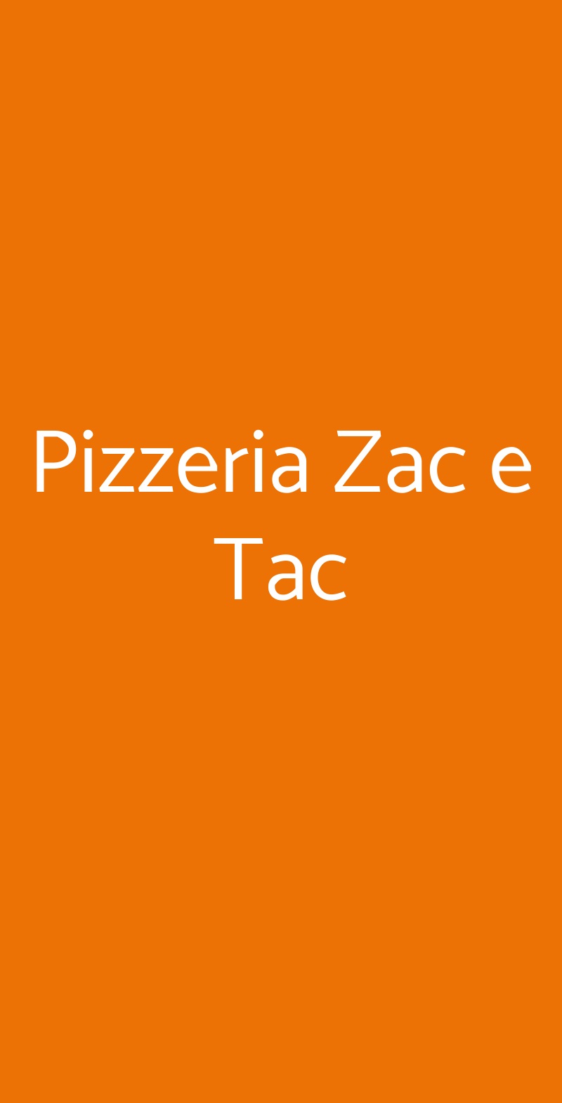 Pizzeria Zac e Tac Trento menù 1 pagina