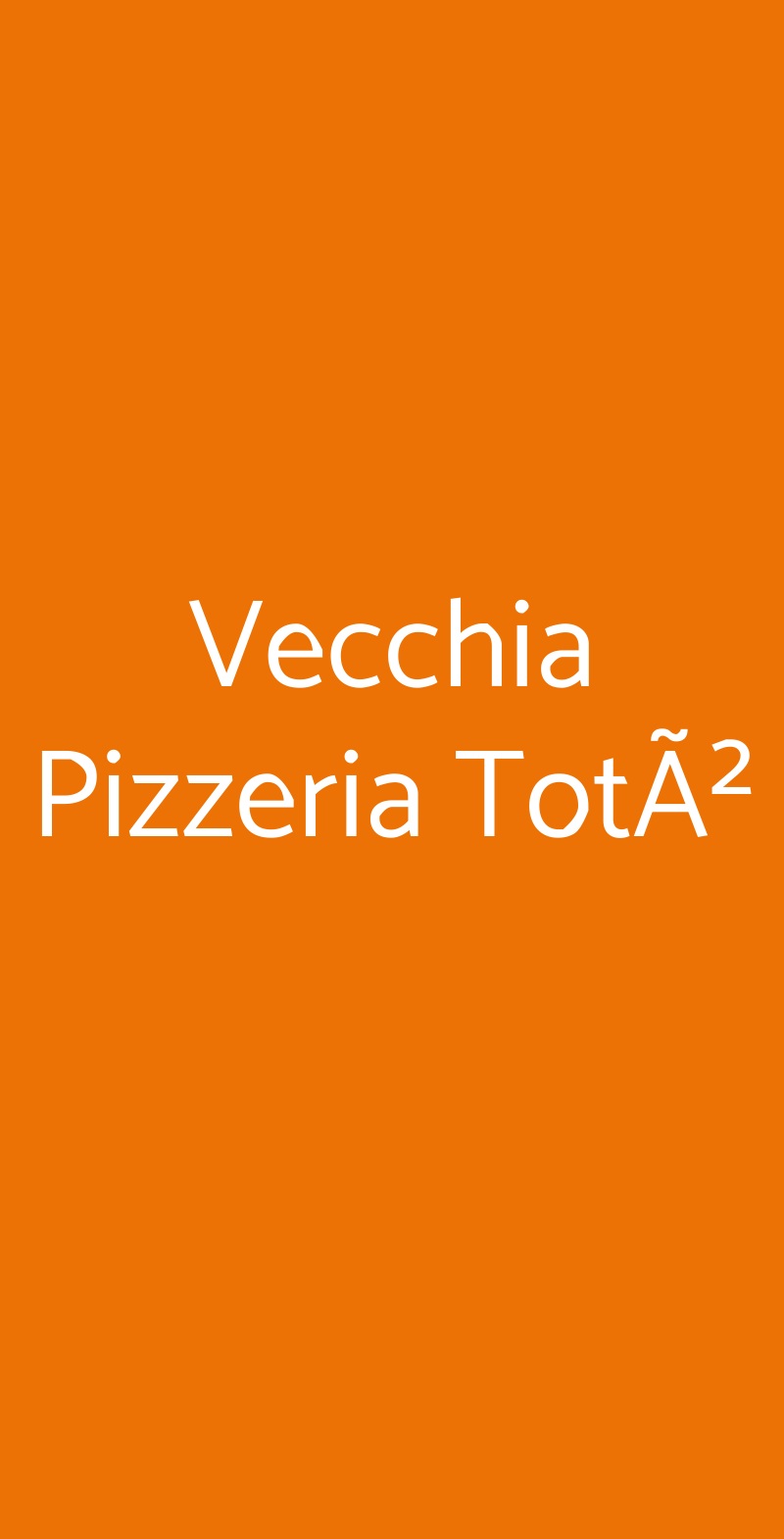 Vecchia Pizzeria TotÃ² Genova menù 1 pagina