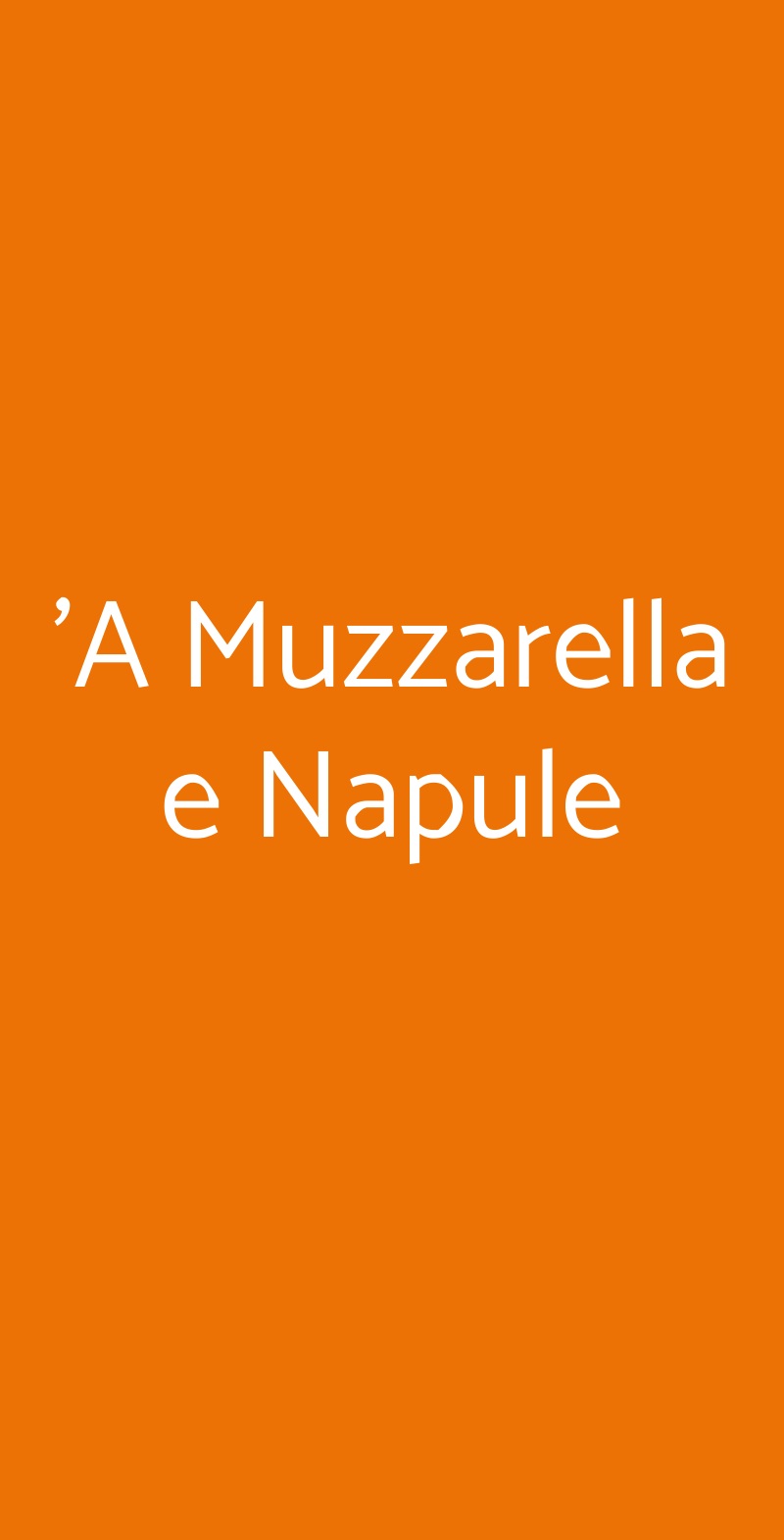 'A Muzzarella e Napule Genova menù 1 pagina