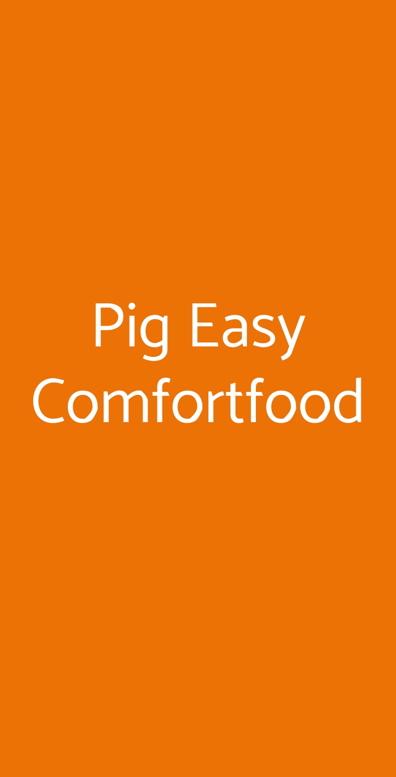 Pig Easy Comfortfood Genova menù 1 pagina