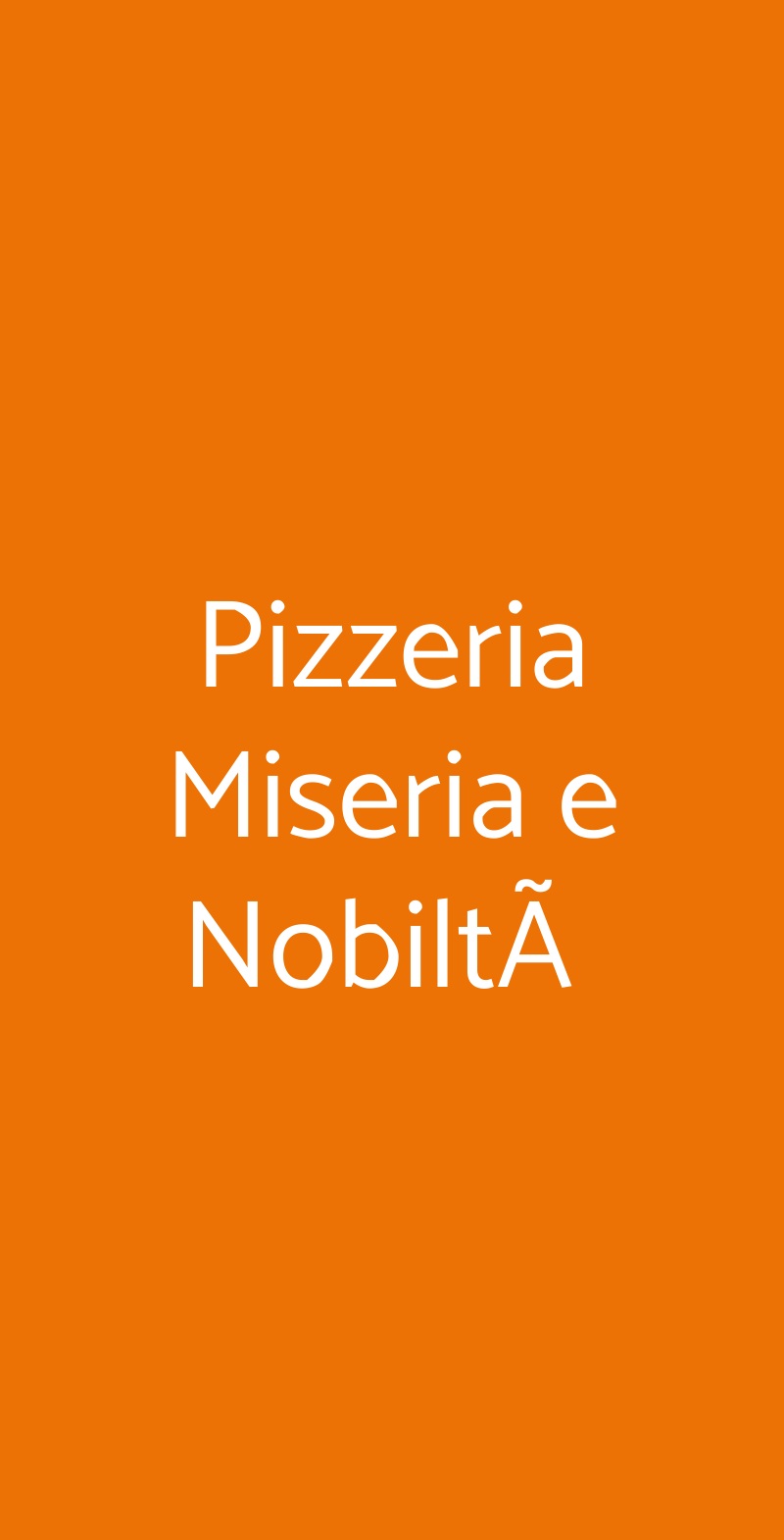 Pizzeria Miseria e NobiltÃ  Genova menù 1 pagina