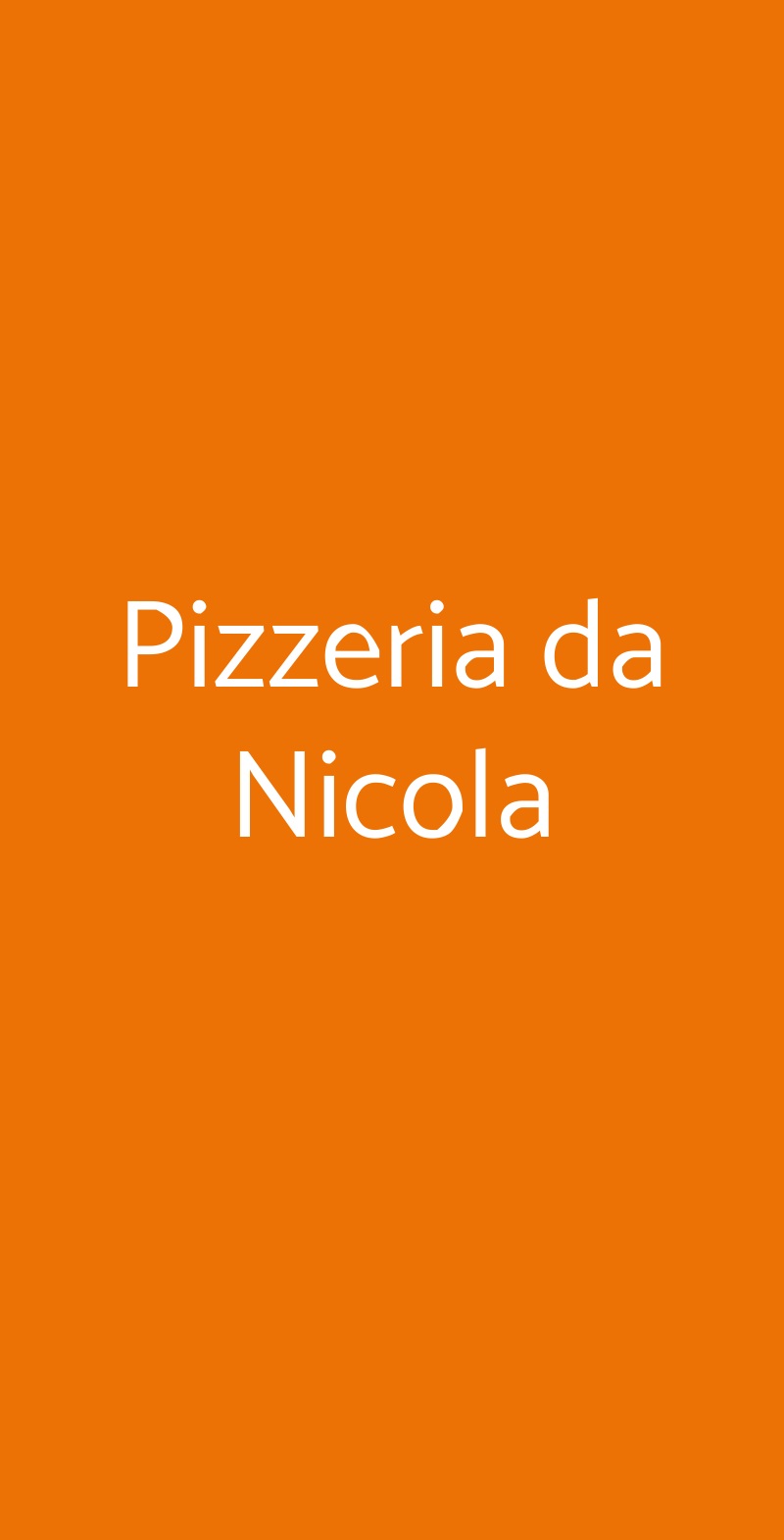 Pizzeria da Nicola Genova menù 1 pagina