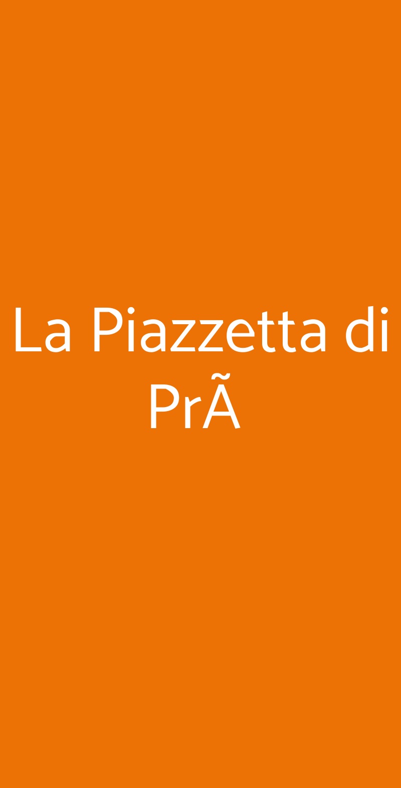 La Piazzetta di PrÃ  Genova menù 1 pagina