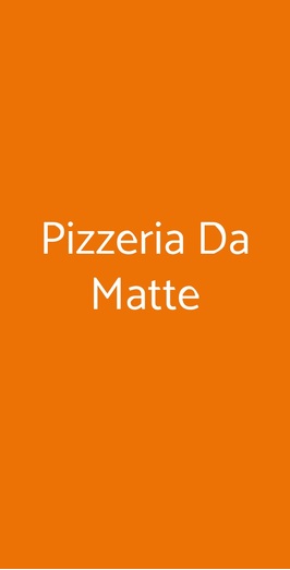 Pizzeria Da Matte, Genova