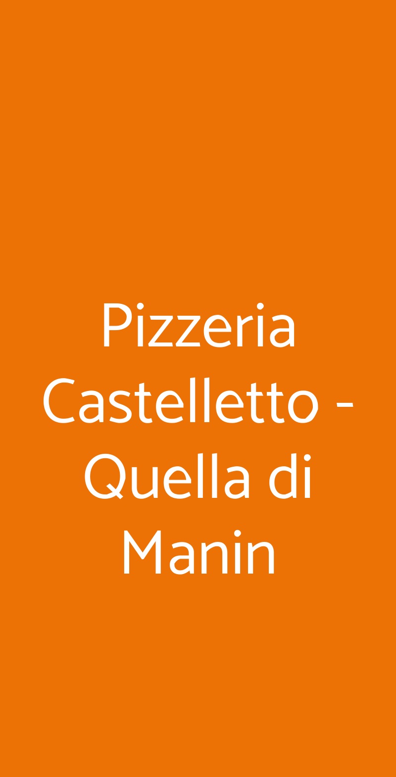 Pizzeria Castelletto - Quella di Manin Genova menù 1 pagina