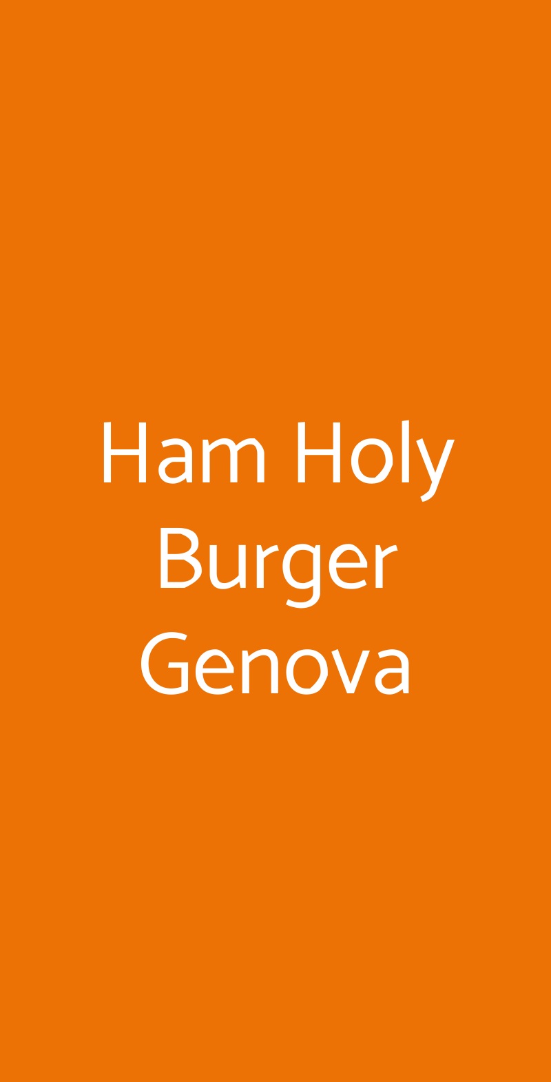 Ham Holy Burger Genova Genova menù 1 pagina