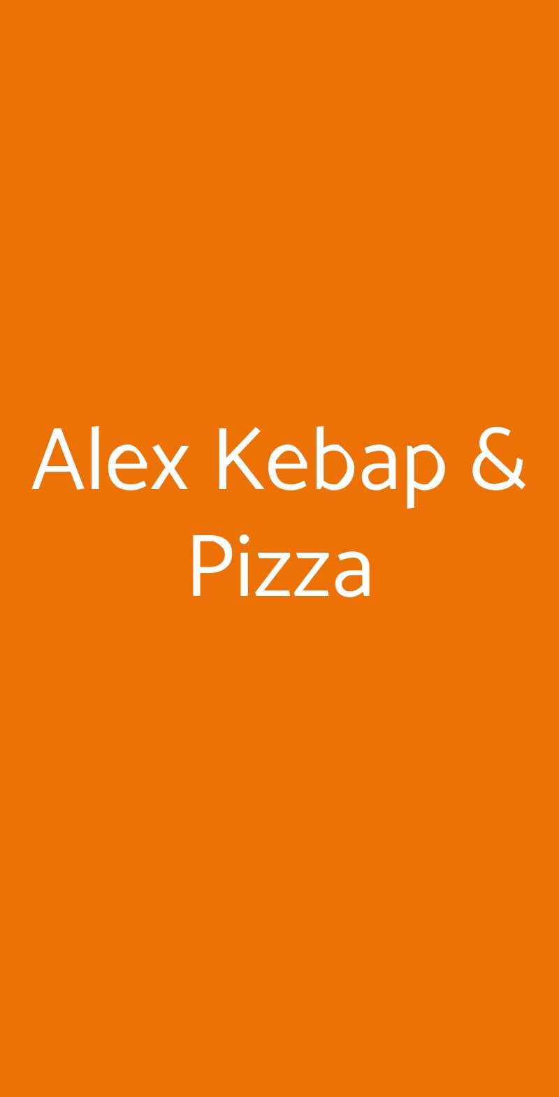 Alex Kebap & Pizza Genova menù 1 pagina