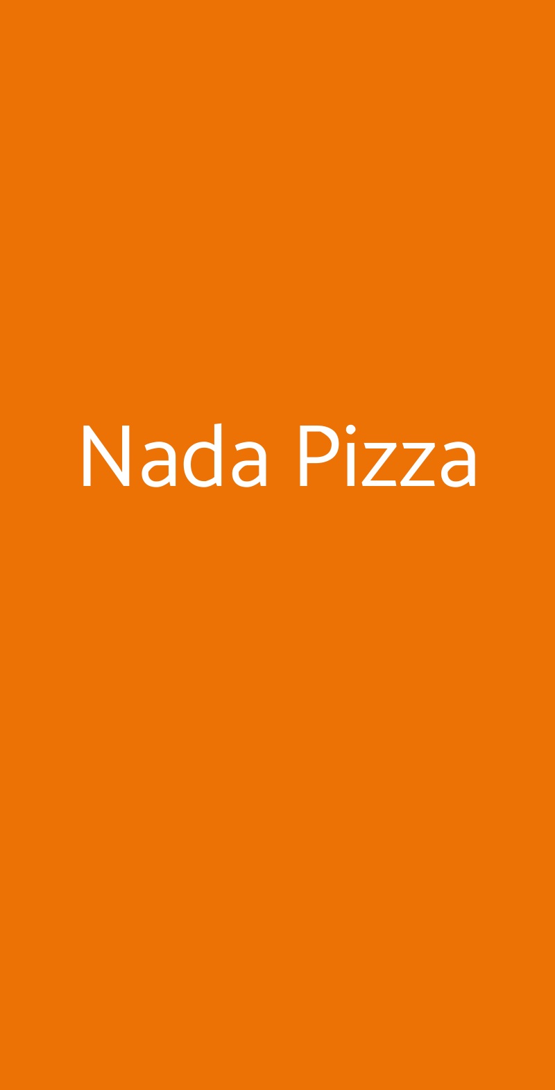 Nada Pizza Tivoli menù 1 pagina