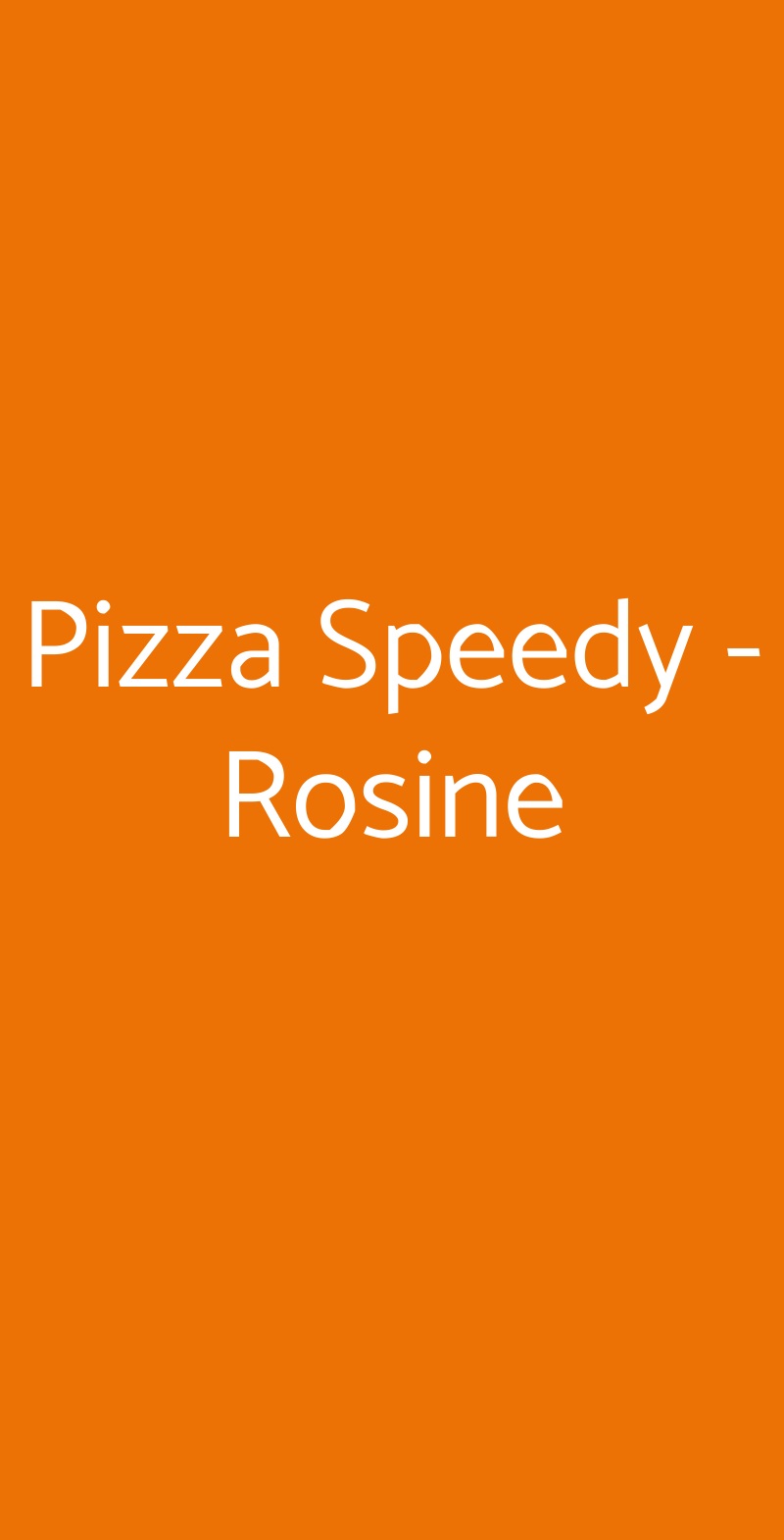 Pizza Speedy - Rosine Torino menù 1 pagina