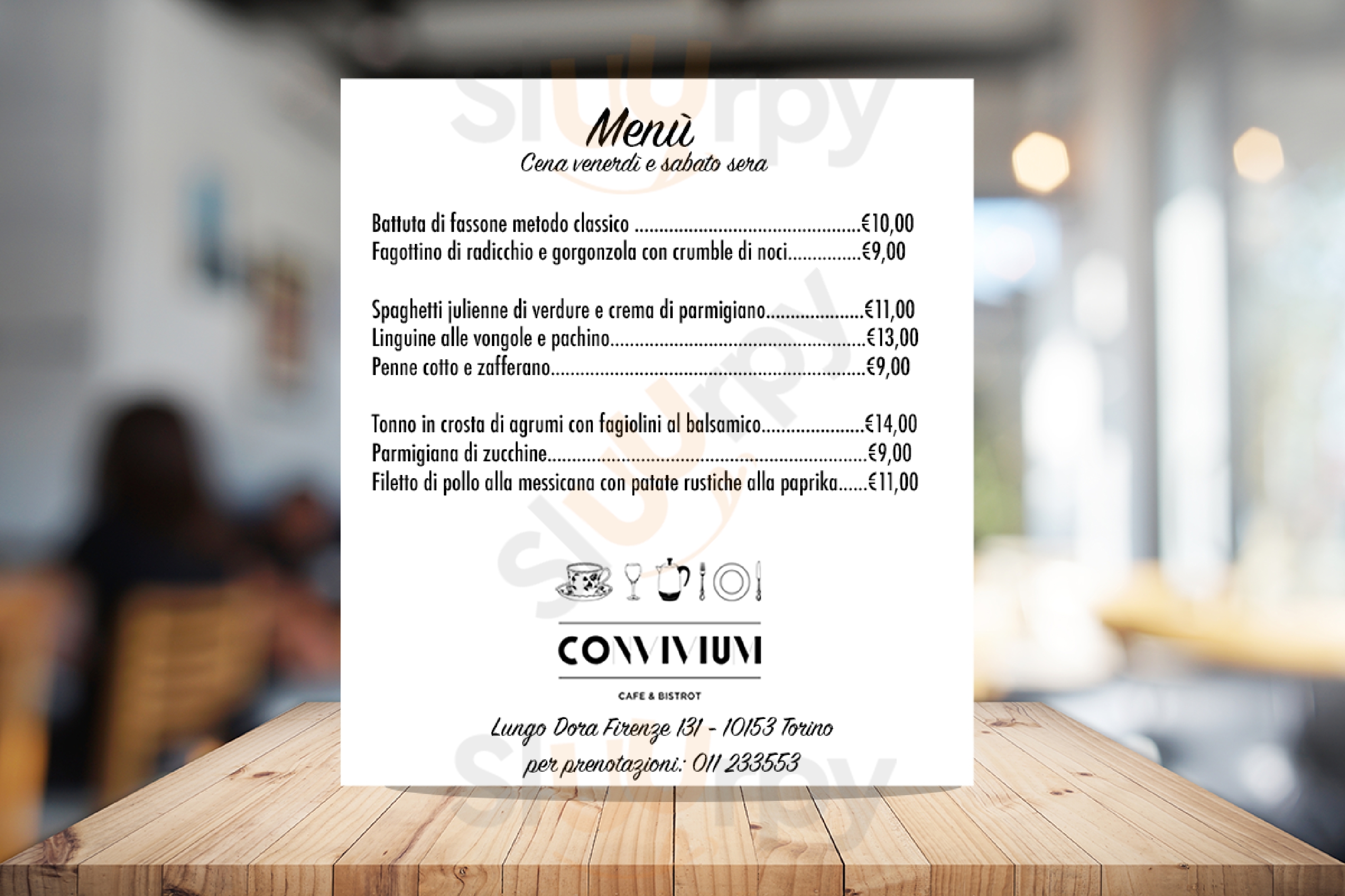 Convivium Cafe&Bistrot Torino menù 1 pagina