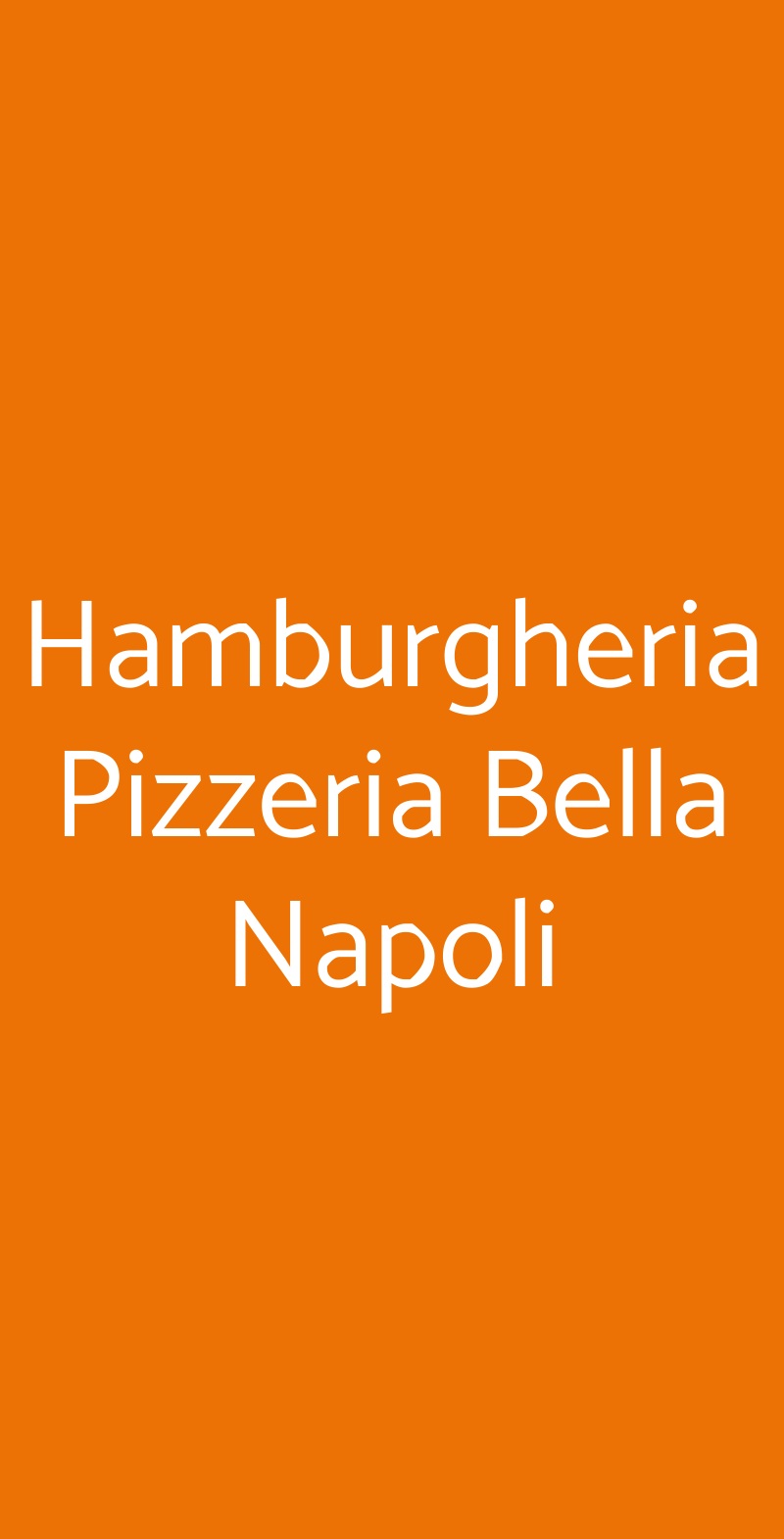 Hamburgheria Pizzeria Bella Napoli Torino menù 1 pagina