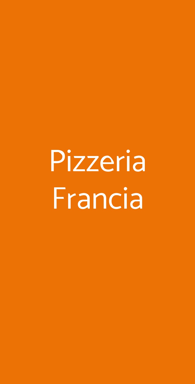 Pizzeria Francia Torino menù 1 pagina
