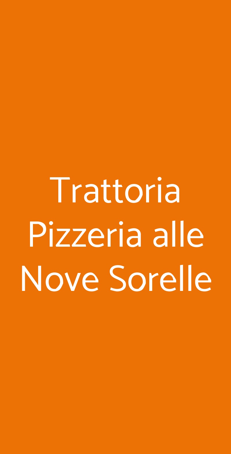Trattoria Pizzeria alle Nove Sorelle Trieste menù 1 pagina