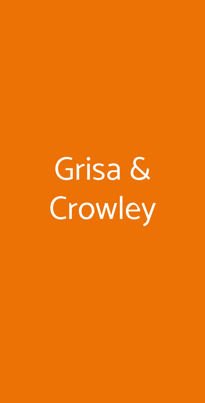 Grisa & Crowley Trieste menù 1 pagina