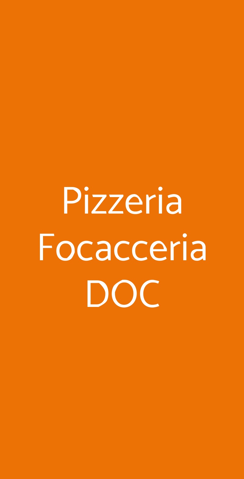 Pizzeria Focacceria DOC Trieste menù 1 pagina