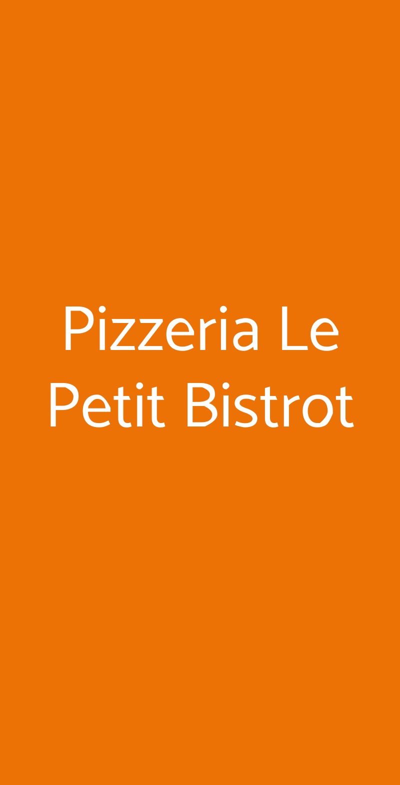 Pizzeria Le Petit Bistrot Velletri menù 1 pagina